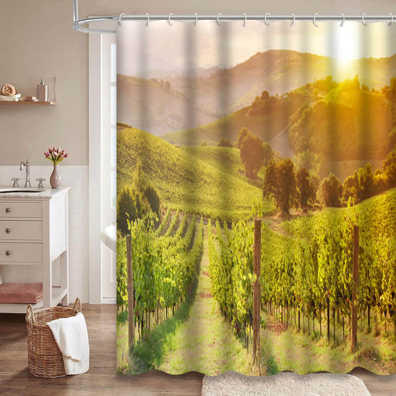 Rideau de douche avec 12 crochets Tuscany, L 72 po x l 84 po