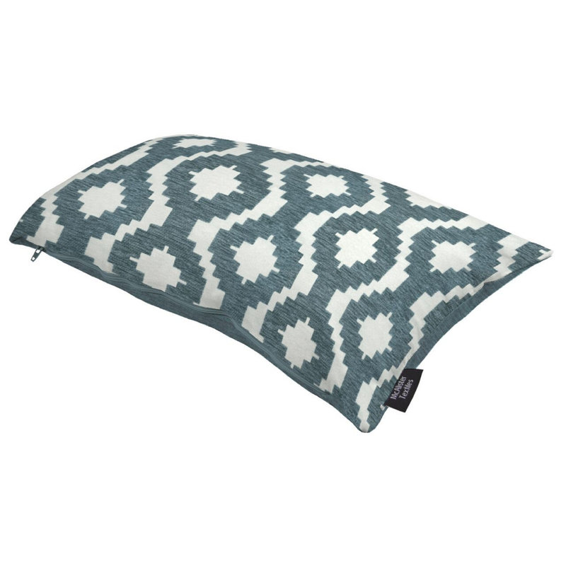 Thaddeus Geometric Rectangular Cushion Cover, 30 x 50cm, Dark Wedgewood Blue