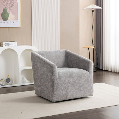 Fauteuil 360 pivotant rembourré gris avec chenille confortable - Fournissez une chaise d'étude élégante