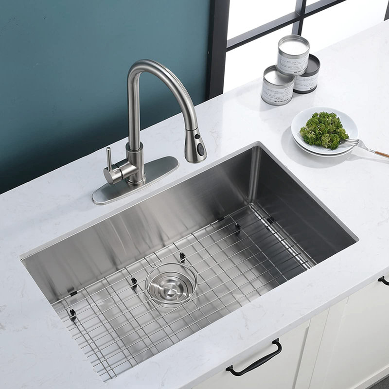 27" Stainless Steel Single Bowl Undermount Kitchen Sink