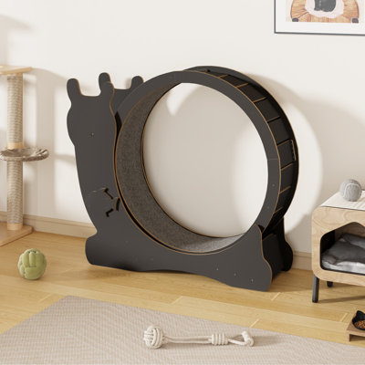 Roue d'exercice pour chat avec mécanisme de verrouillage / roue silencieuse / piste recouverte de tapis, tapis roulant pour chats d'intérieur