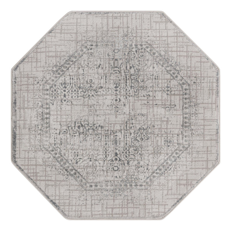 Alissa Abstract Indoor Rug, Octagon 4' x 4'