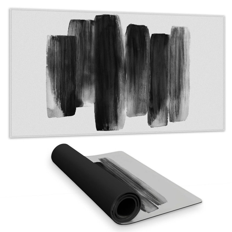 Black shapes - 15.75"x31.50" Desk mat