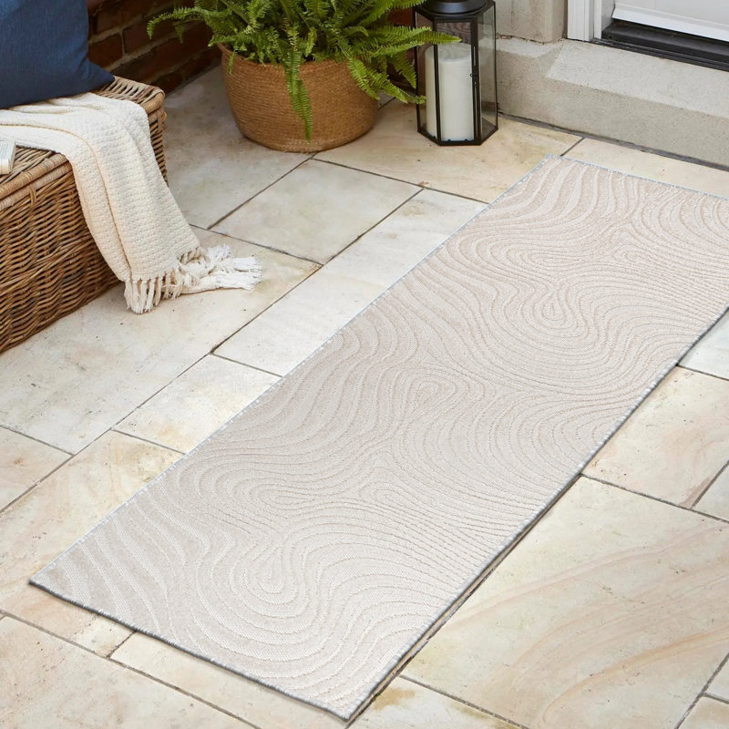 Tapis rayé crème / ivoire Maribo, Tapis de couloir 2 pi 2 po x 10 pi