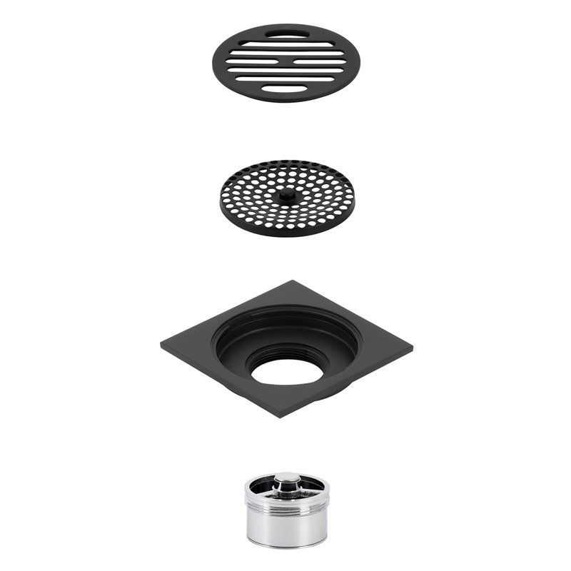 Drain de douche Watercours Symmetric Grid, Noir mat