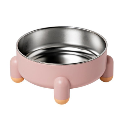 Elevated Stainless Steel Pet Bowl with Anti-Slip Tripod Legs, Non-Tip Cat Food & Water Bowl, Neck-Friendly Raised Feeding Dish for Kittens Small Dogs