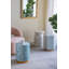 Tabouret d'appoint rond en bois blanc Capiz