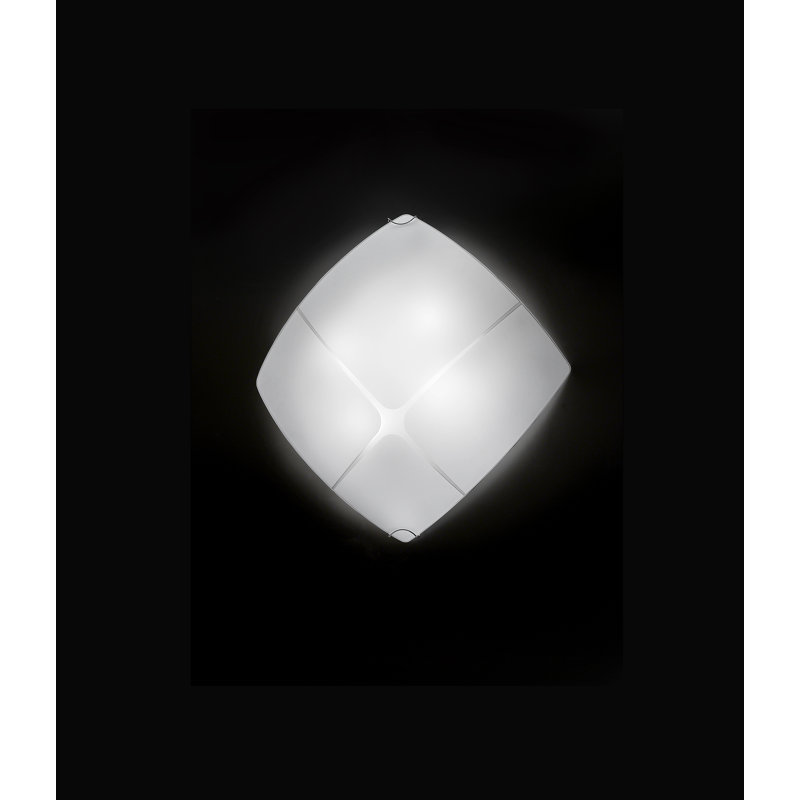 Texas Glass Flush Mount, White/Satin