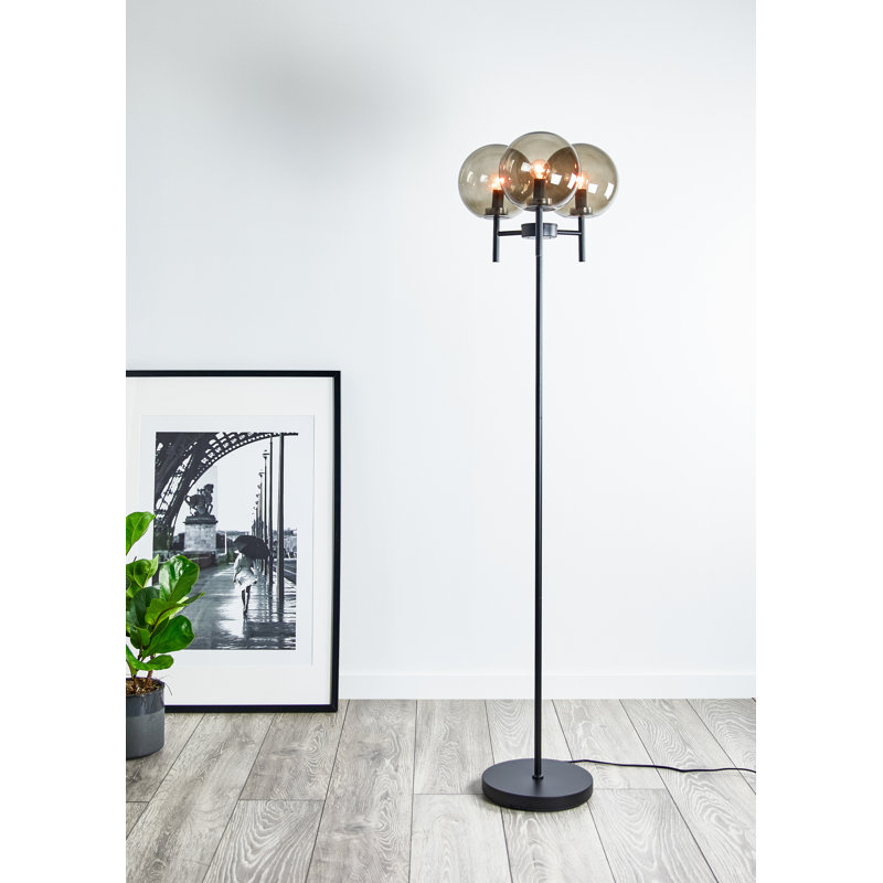 Celine 147cm Novelty Floor Lamp, Smoke, Black