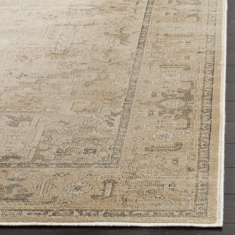 Evanoff Oriental Beige Area Rug, Rectangle 5'1" x 7'6"
