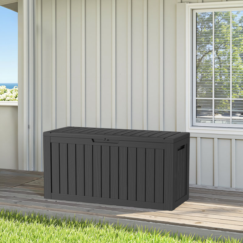 Boîte de rangement en résine résistante à l'eau 28 gallons pour utilisation intérieure et extérieure pour le mobilier et les fournitures de jardin