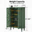Meuble de rangement d'appoint de style campagnard avec 2 portes sculptées ajourées et étagère réglable-724460179