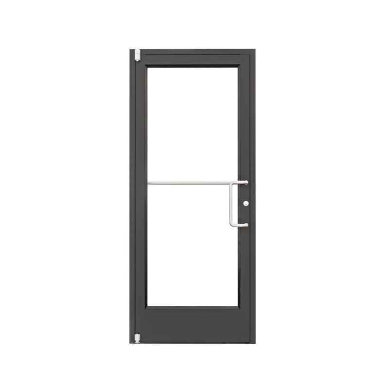 36 po X 84 po Porte commerciale en aluminium noir droite / extérieure, Oui, Noir