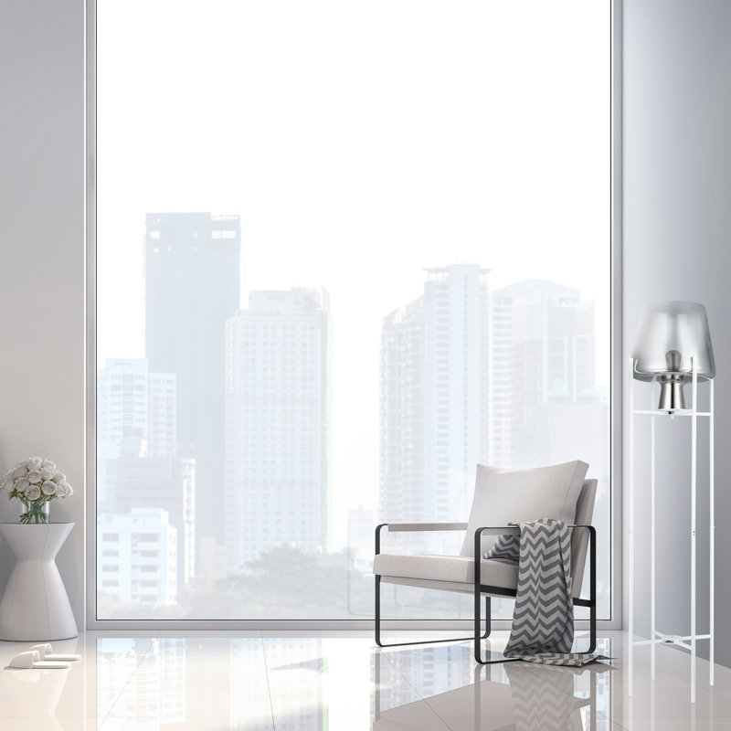 61"H Nadia Glass Bowl Modern Floor Lamp, White, Silver