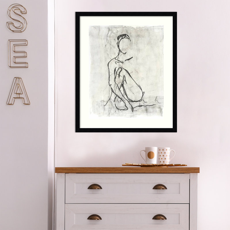 «Embellished Nude Contour S Croquis II» par Ethan Harper - reproduction de photo encadrée sur papier, H 41 po x l 33 po