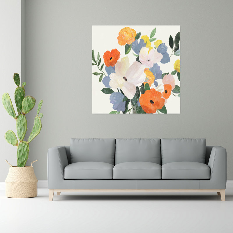 Florals In Vase II, H 48 po x l 48 po