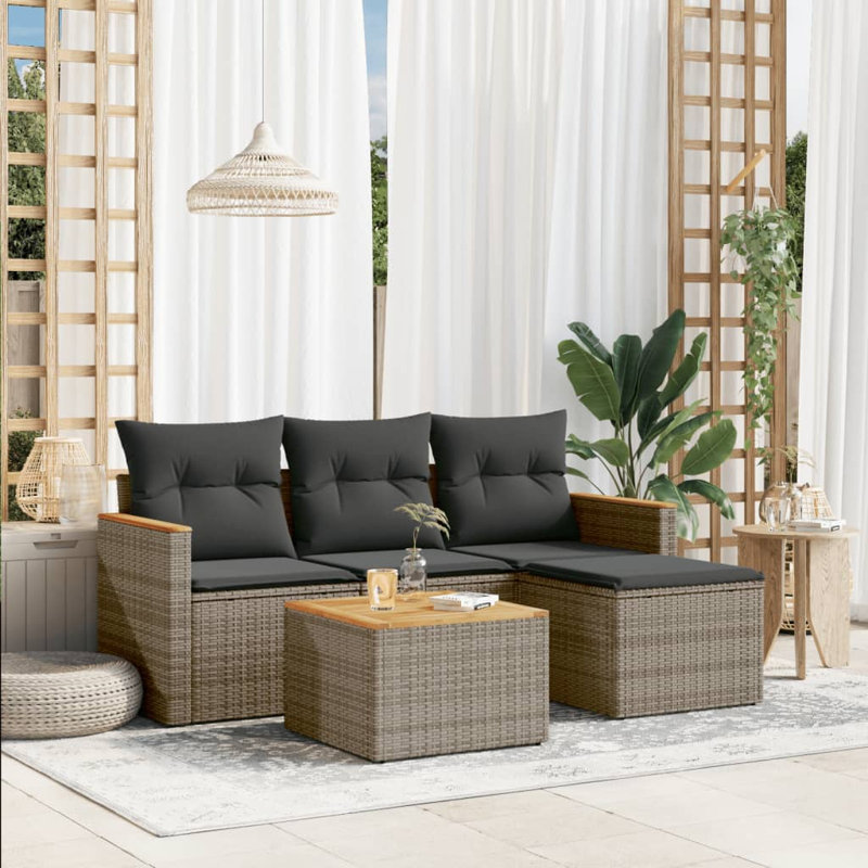 Ensemble de canapé de jardin Vidaxl gris