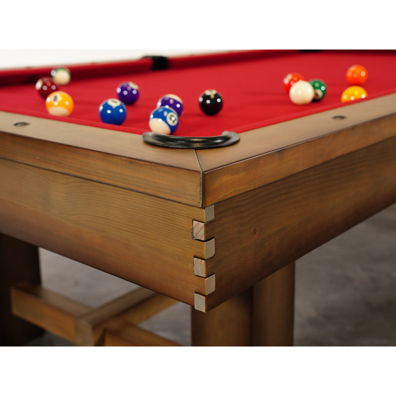 Hank Slate Pool Table with Professional Installation Included, Red, 32.5" H x 101" L x 57" D