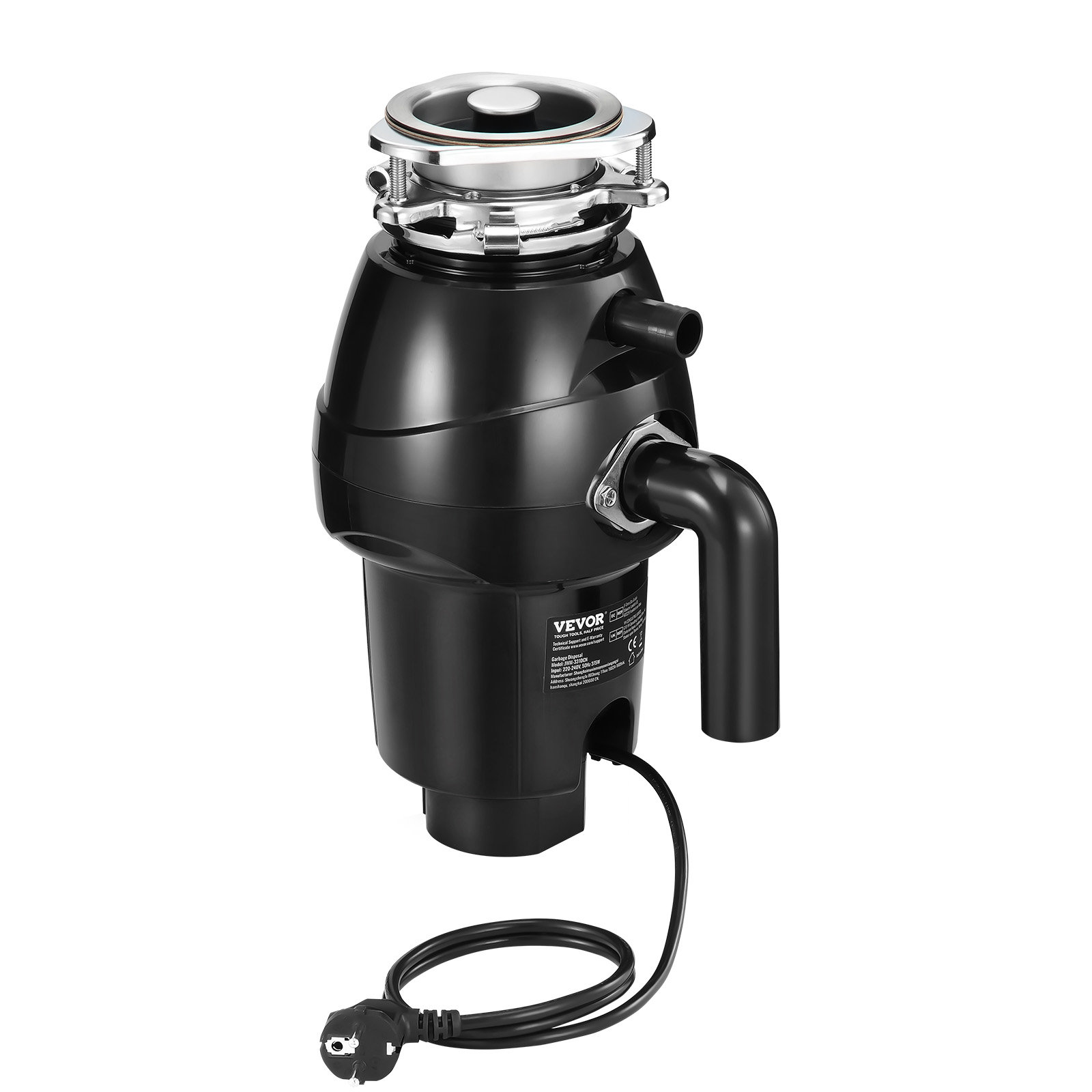 Stellweilan Tessberg Garbage Disposal 1/2 HP Continuous Food Waste ...