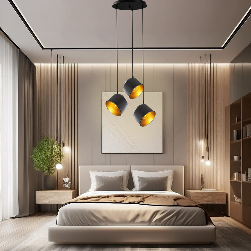 Luminaire suspendu en grappe à 3 lumières Excalibur