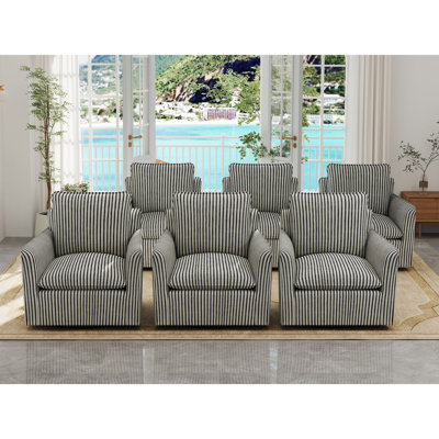 Fauteuil demi-tonneau pivotant à coussins amovibles Hylee