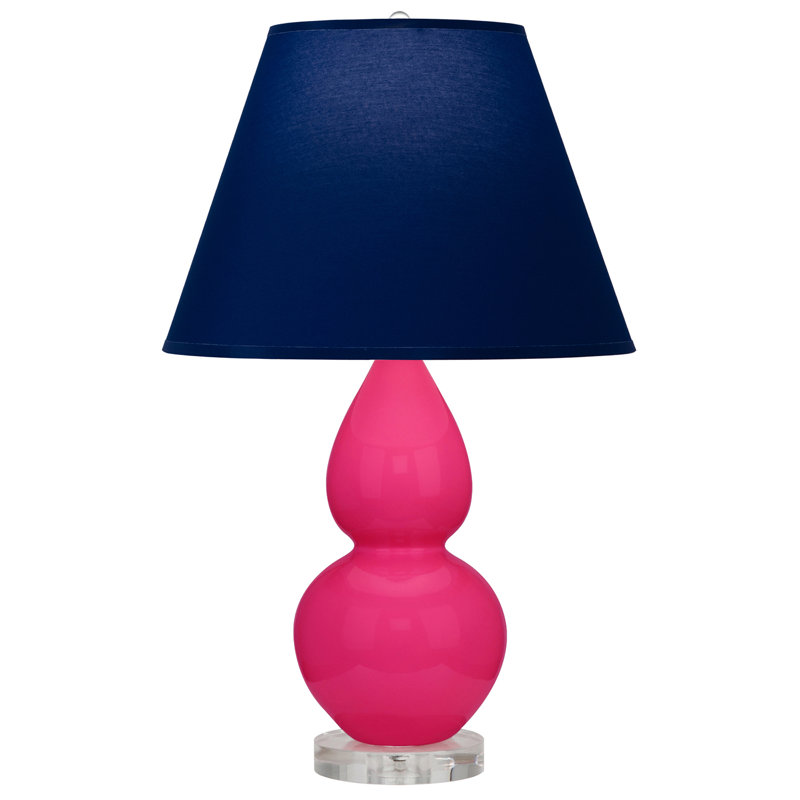 Petite lampe d'appoint à double gourde, Bleu marine/gris, Rose Razzle