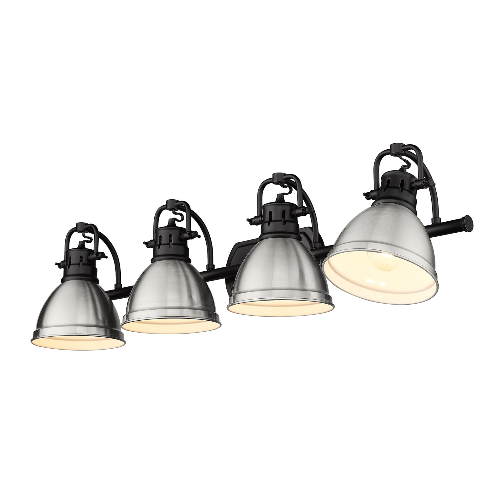 Calico 4 Light Dimmable Vanity Light, Pewter, Matte Black