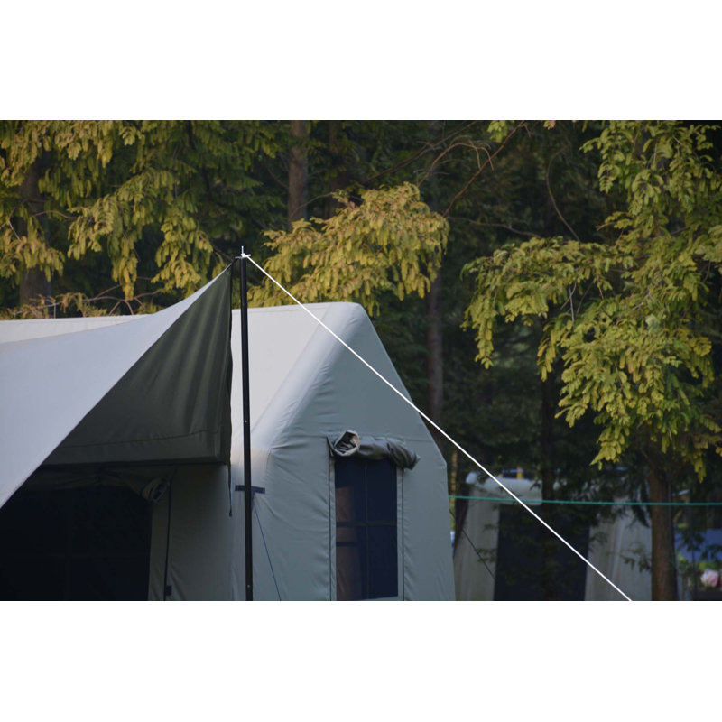 9.8X13ft inflatable camping tent with canopy & hand pump, easy setup waterproof & windproof air glamping tent., Army Green