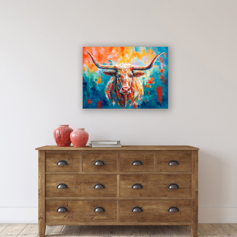 " Cattle In Flames ", 24" H x 36" W x 1.5" D