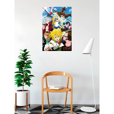  Officiellement sous licence «7 Péchés Capitaux» - affiche d'art Meliodas & Sins - 24 x 36 po - reproduction décorative - papier affiche - prêt à encadrer