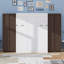 Grand lit escamotable mural avec portes de compartiment de rangement intégrées-65226011