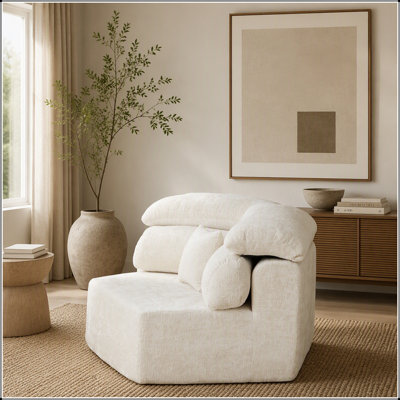 Fauteuil lounge moderne monoplace de 135 cm avec coussin enveloppant