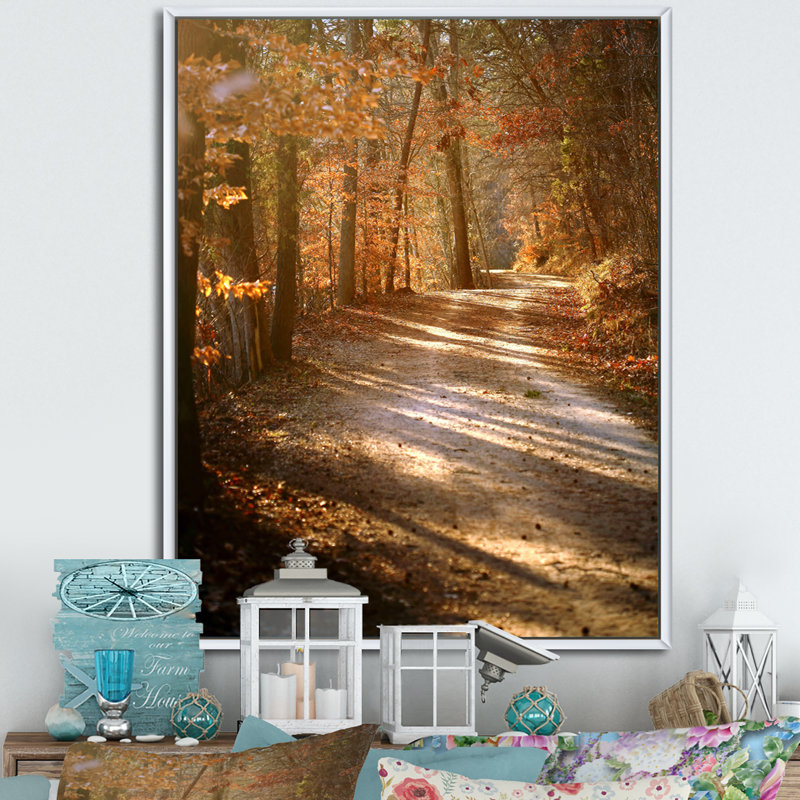 «Colorful Fall Leaves II», art mural traditionnel sur toile, H 40 po x l 30 po x P 1,5 po, Cadre flottant blanc