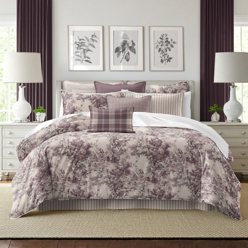 Dolce  Wisteria Cotton Duvet Cover Set  8 Piece, Super King Duvet Cover + 7 Additional Pieces