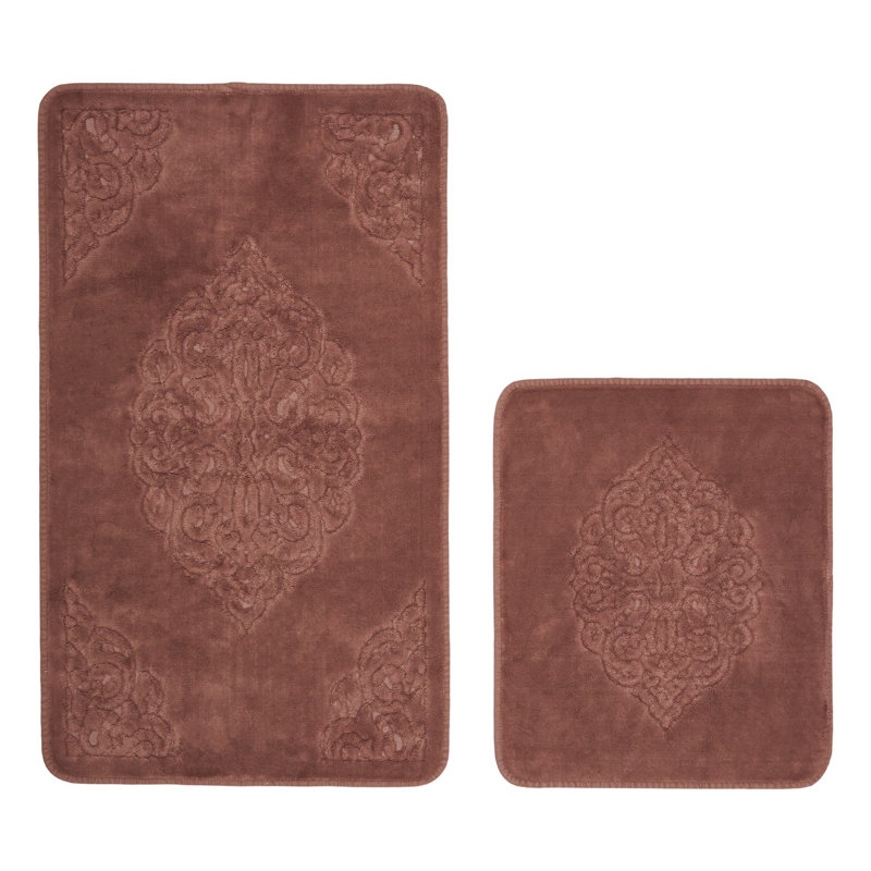 Ensemble de tapis de bain 2 pièces Mille, Rouge brun