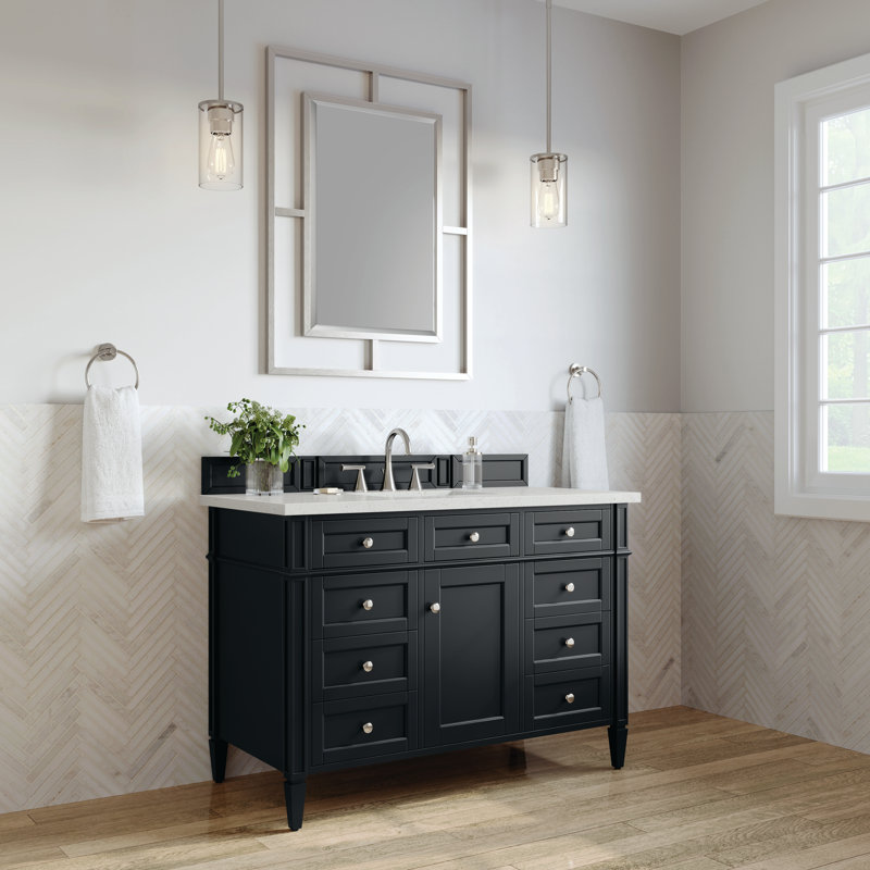 Brittany 48'' W Single Vanity, Black Onyx, Lime Delight, 8" Widespread