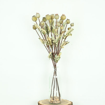 Branche de coquelicot artificielle 24 po dans un vase avec de l'eau artificielle et de la pierre, bouquet floral de longue tige de ferme pour les décorations de table de centre de table de bureau à domicile
