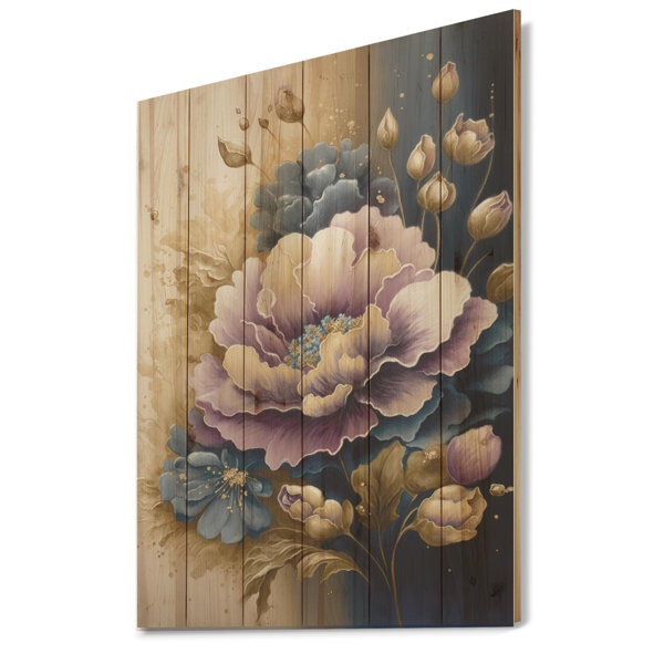 Red Barrel Studio® Purple And Blue Watercolor Flowers II On Wood Print ...