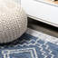 Tapis intérieur / extérieur bleu / ivoire Yorba Diamond Tribal Medallion-936188029