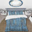 Ensemble de housse de couette Cornflower Blue Weathered Wood II - Country-109148034