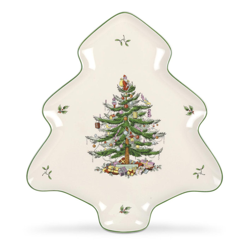 Spode Christmas Tree Tree-Shaped Dish 14"