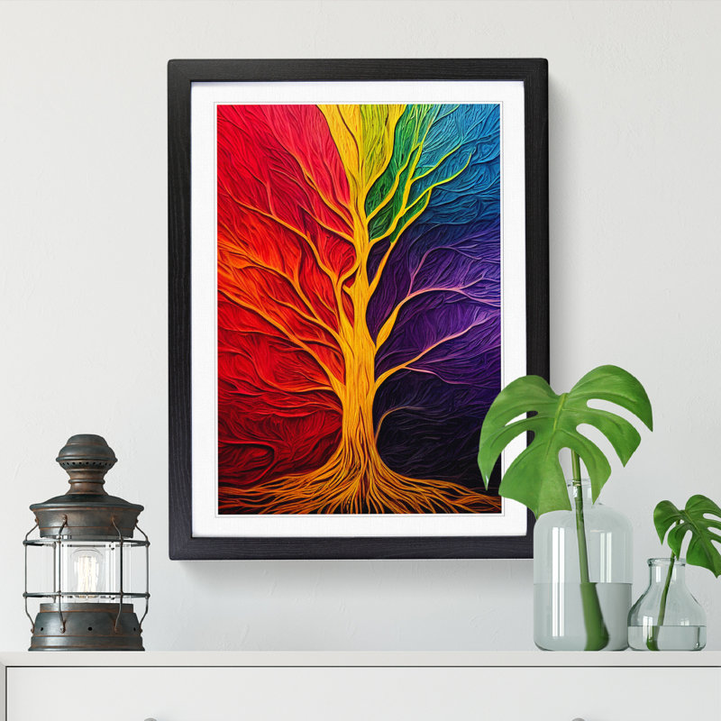 Tree Colours Vol.3 - Single Picture Frame Print, Black, 64cm H x 46cm W x 2cm D