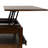 48" Rectangular Lift-Top Coffee Table Dark Cherry Finish with Hidden Storage, Drawer & Open Shelf