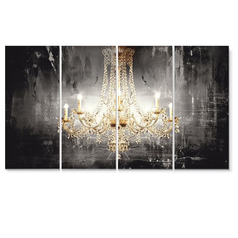 Robicheaux - Art mural lustre glam 4 pièces, H 32 po x l 64 po