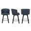 Swivel Counter Stool With Upholstered Seat And Metal Frame  Set Of 3-114649057
