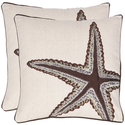 Richard Embroidered Feather Linen Reversible Throw Pillow