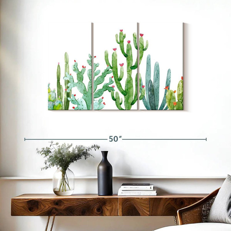 Harnek cactus en fleurs, H 24 po x l 38 po