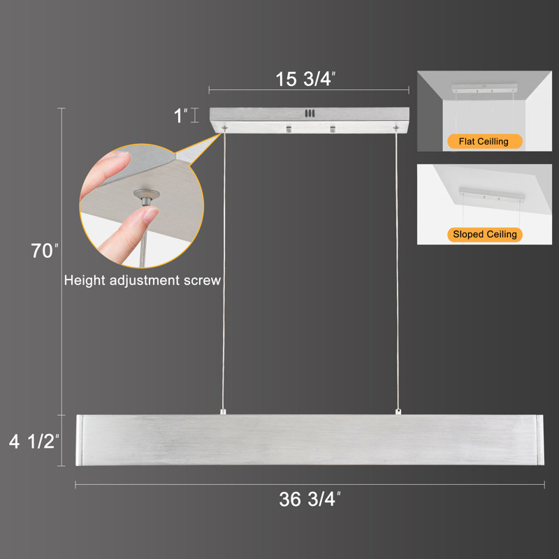 Luminaire suspendu Yosmely, Argent