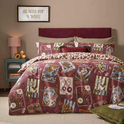 Wild Card Cotton Blend Animal Print Duvet Cover Set