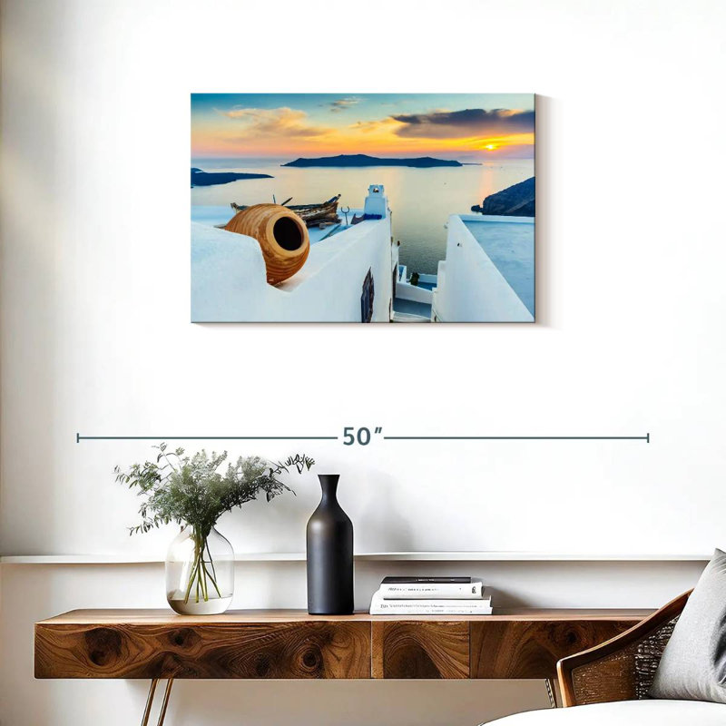 Nicci Scenic Santorini Sunset, H 20 po x l 30 po